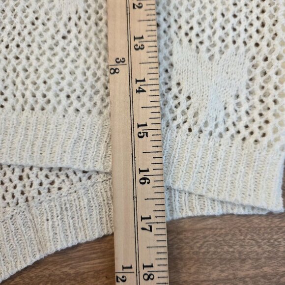 Pol Womens Heart Pull Over Split Back Knit Hoodie Cropped Hoodie White Small Top - Picture 11 of 13